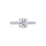 1.5 CT Round Cut Pave CVD F/VVS1 Diamond Engagement Ring 1