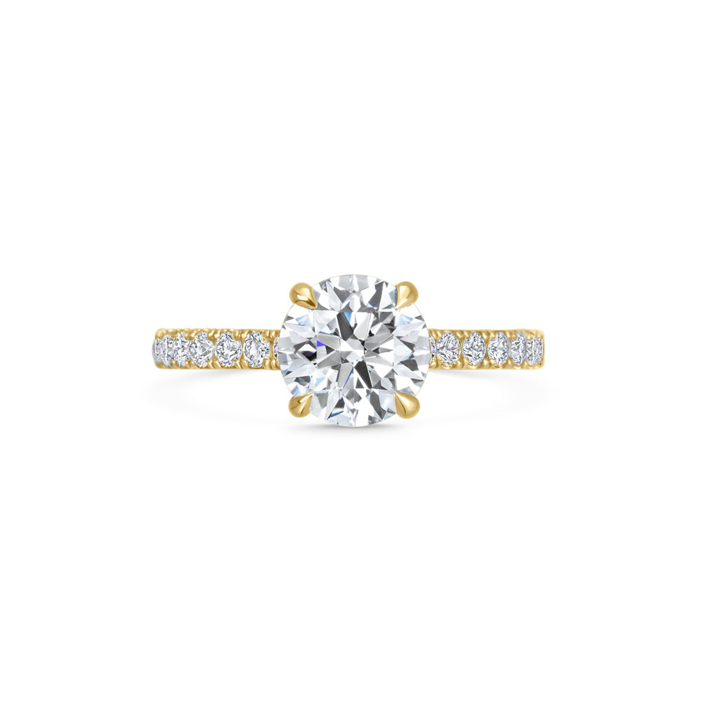 1.5 CT Round Cut Pave CVD F/VVS1 Diamond Engagement Ring 8