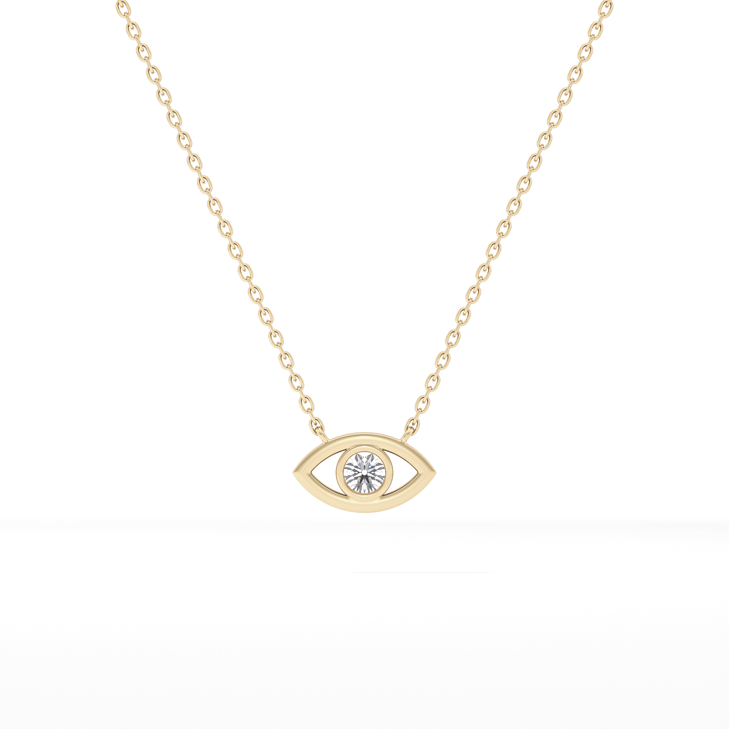 Classic 0.08 TCW Round Evil Eye Style Moissanite Diamond Necklace
