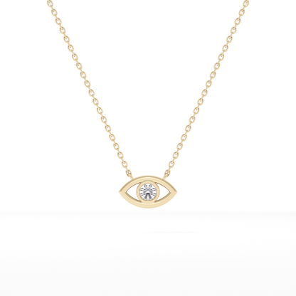 Classic 0.08 TCW Round Evil Eye Style Moissanite Diamond Necklace