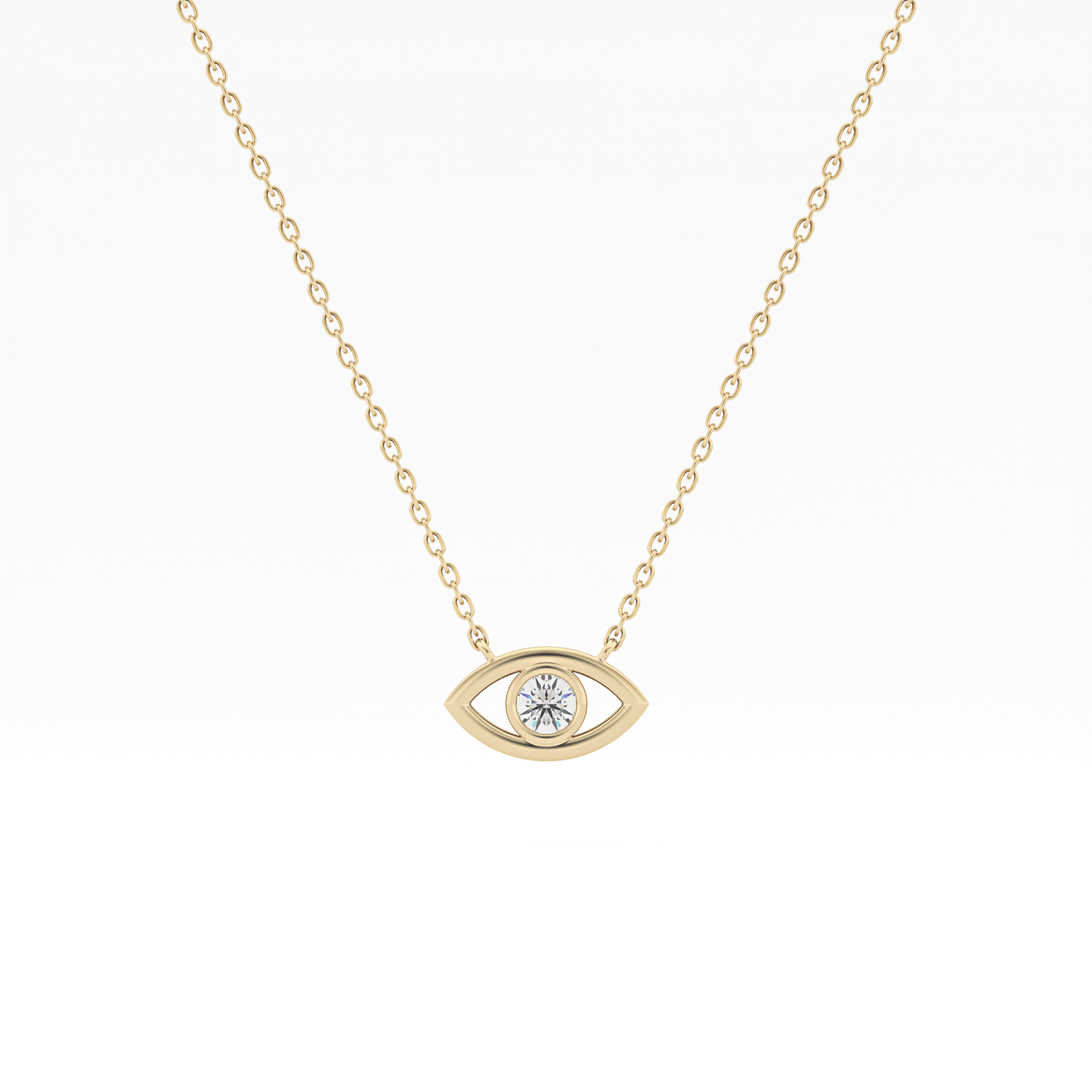 Classic 0.08 TCW Round Evil Eye Style Moissanite Diamond Necklace