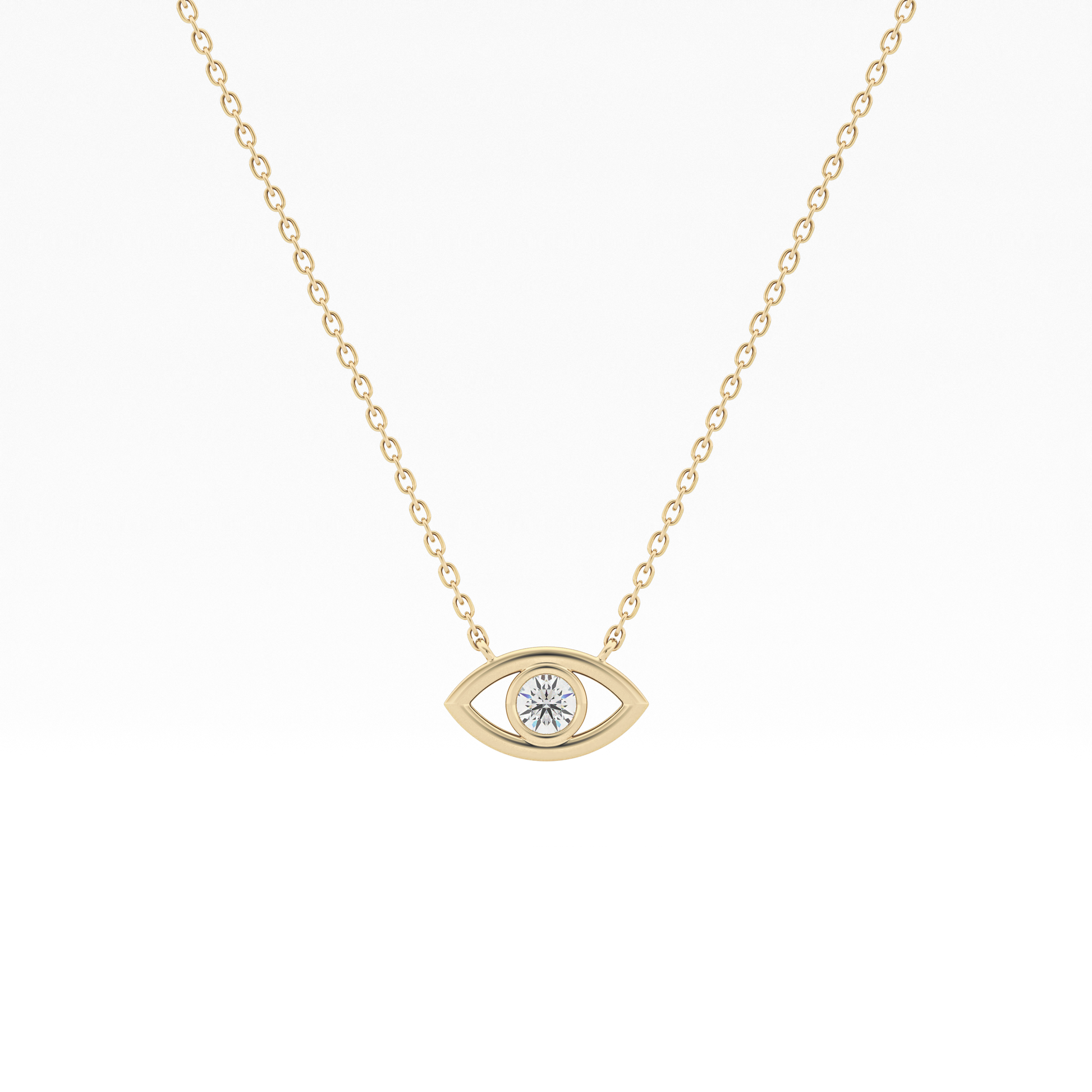 Classic 0.08 TCW Round Evil Eye Style Moissanite Diamond Necklace
