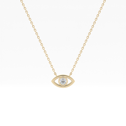Classic 0.08 TCW Round Evil Eye Style Moissanite Diamond Necklace
