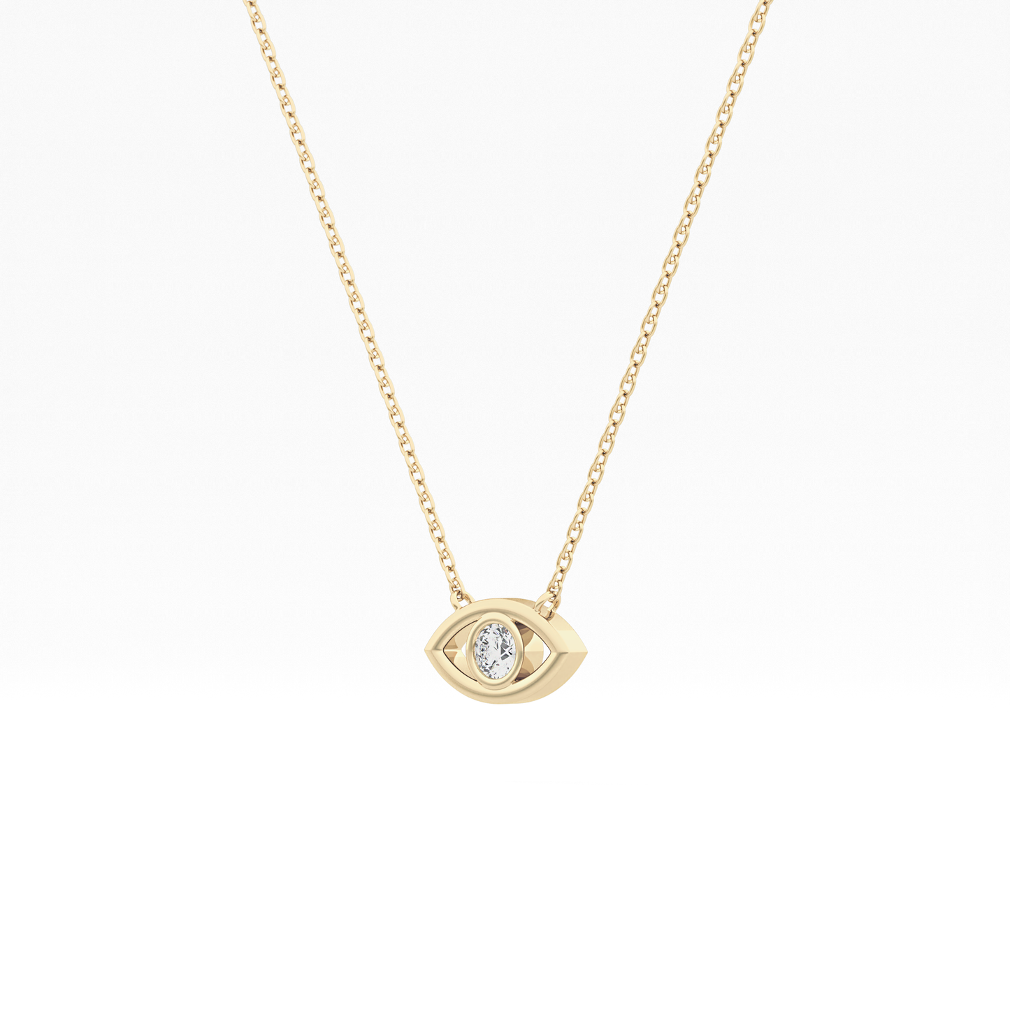 Classic 0.08 TCW Round Evil Eye Style Moissanite Diamond Necklace