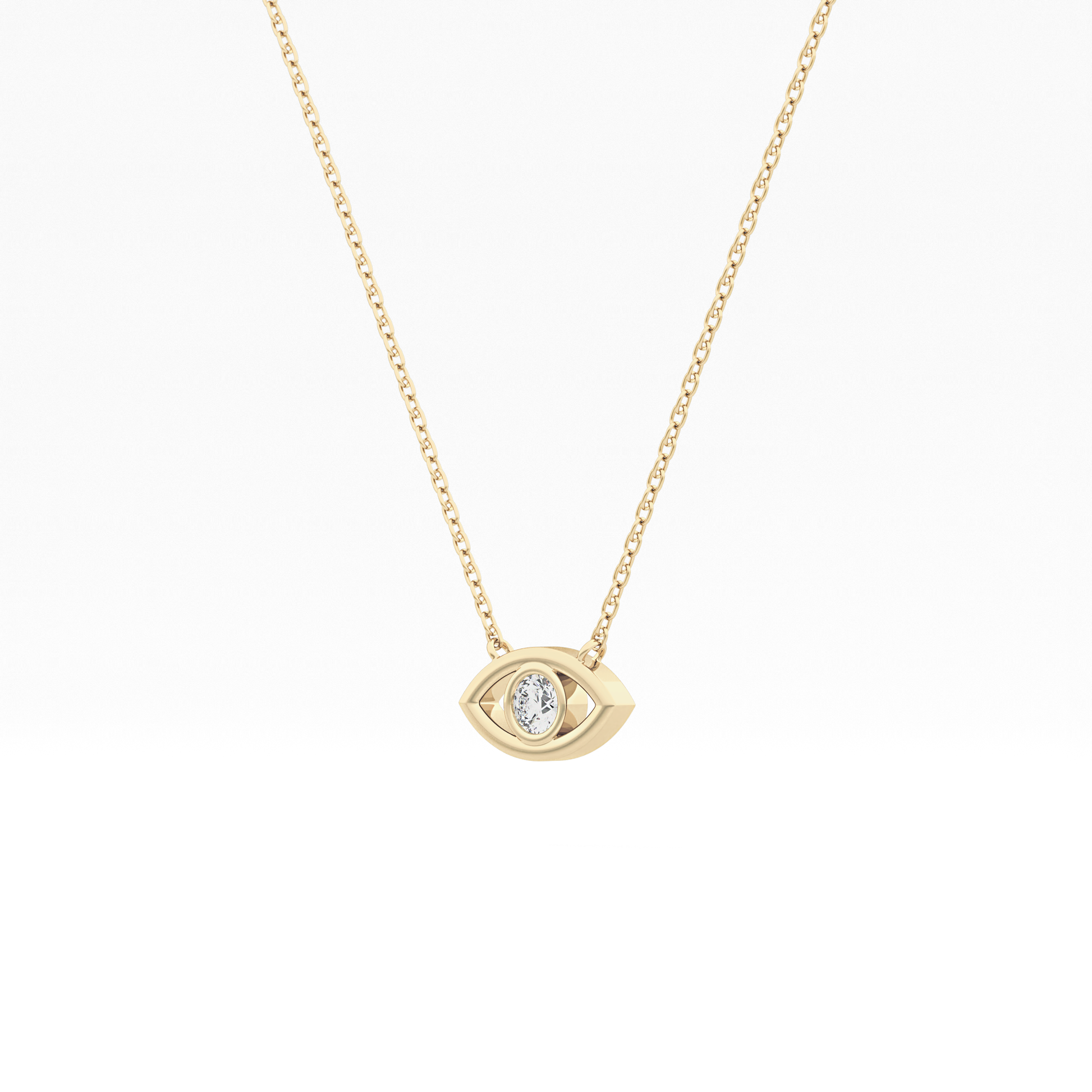Classic 0.08 TCW Round Evil Eye Style Moissanite Diamond Necklace