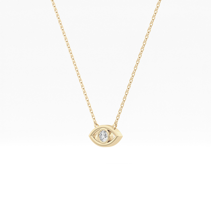 Classic 0.08 TCW Round Evil Eye Style Moissanite Diamond Necklace
