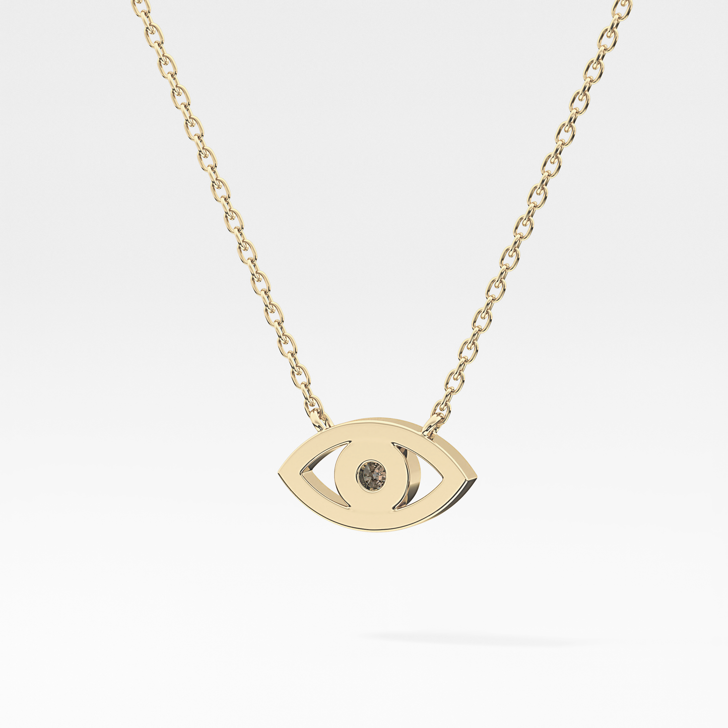 Classic 0.08 TCW Round Evil Eye Style Moissanite Diamond Necklace