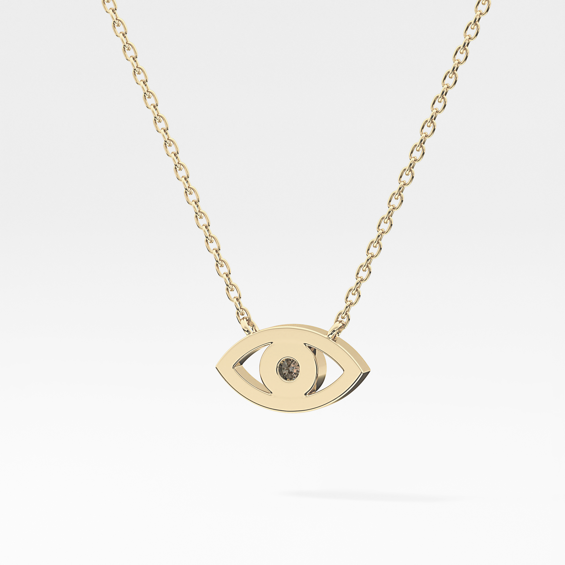 Classic 0.08 TCW Round Evil Eye Style Moissanite Diamond Necklace