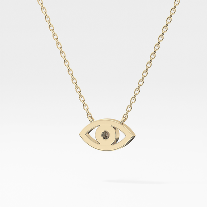 Classic 0.08 TCW Round Evil Eye Style Moissanite Diamond Necklace
