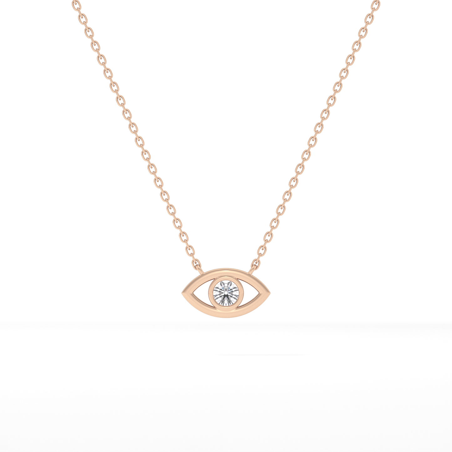 Classic 0.08 TCW Round Evil Eye Style Moissanite Diamond Necklace