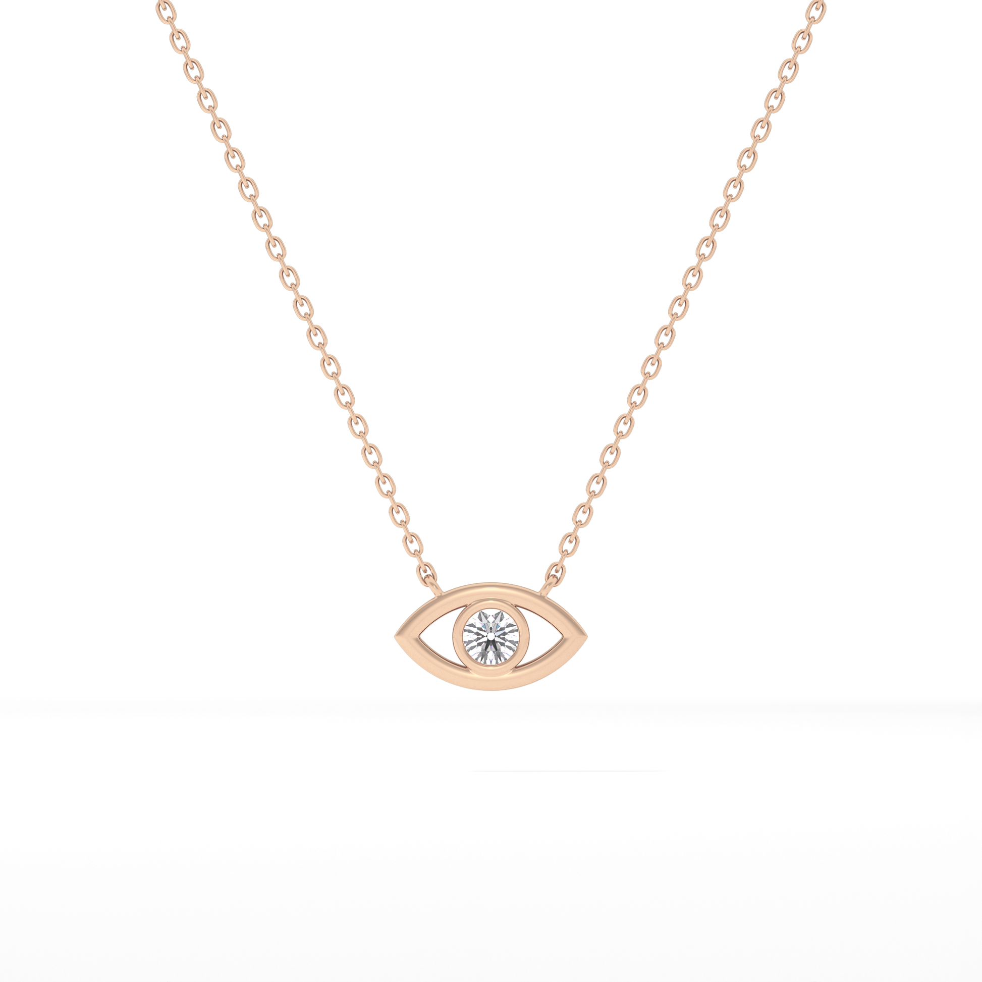 Classic 0.08 TCW Round Evil Eye Style Moissanite Diamond Necklace