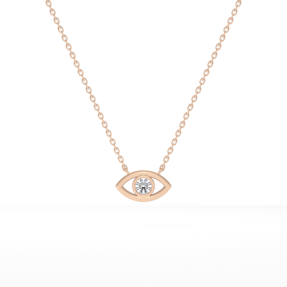Classic 0.08 TCW Round Evil Eye Style Moissanite Diamond Necklace