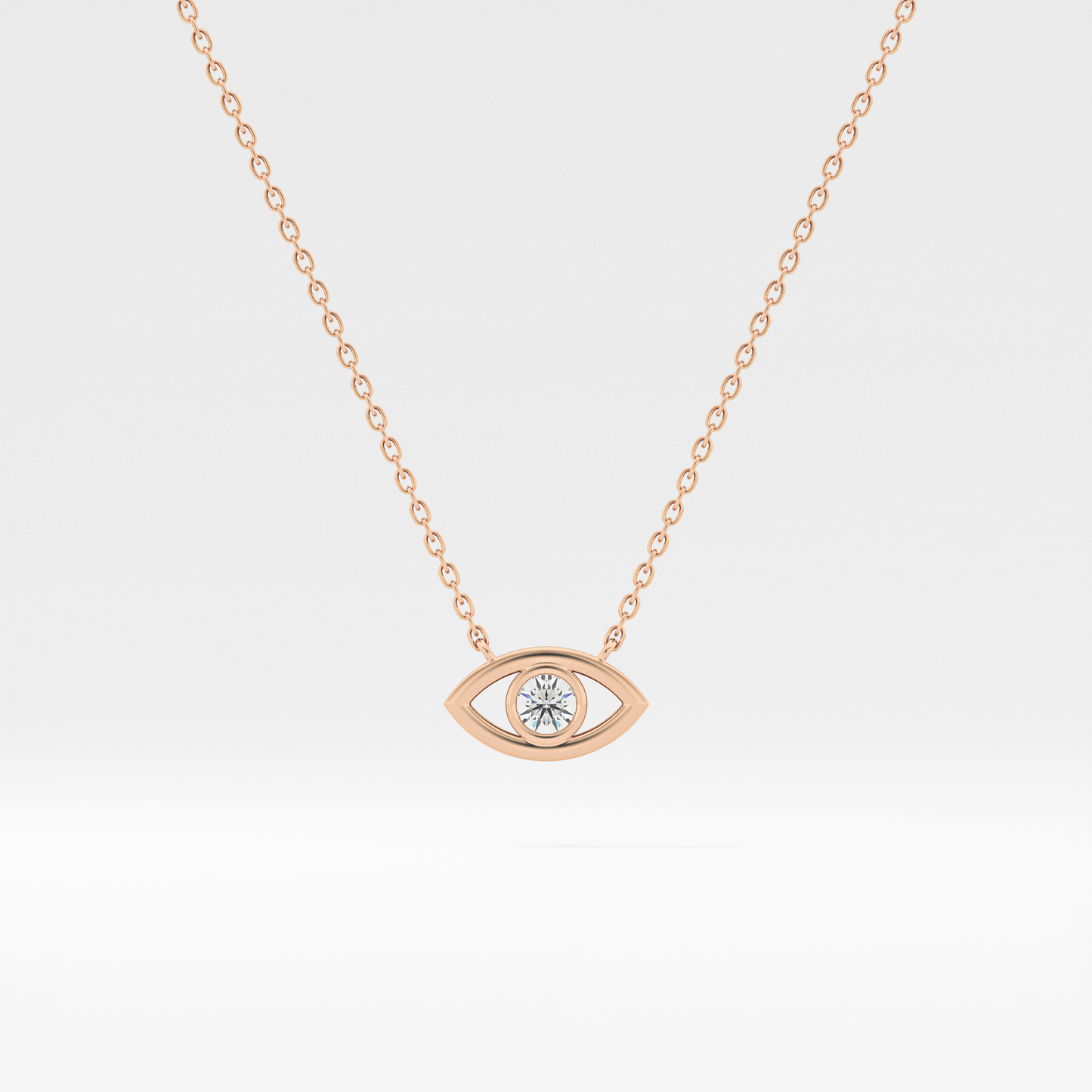 Classic 0.08 TCW Round Evil Eye Style Moissanite Diamond Necklace