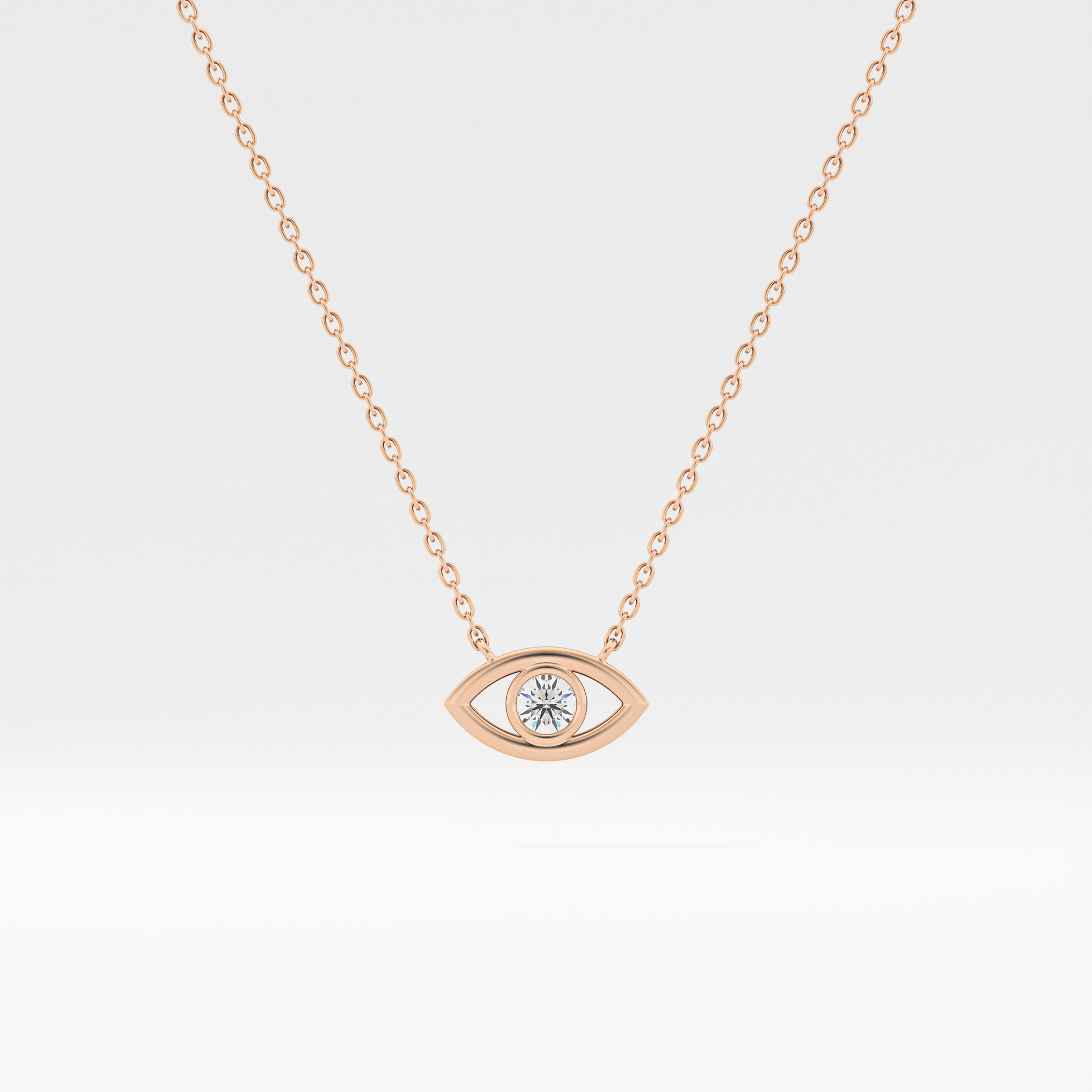 Classic 0.08 TCW Round Evil Eye Style Moissanite Diamond Necklace