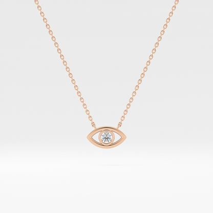 Classic 0.08 TCW Round Evil Eye Style Moissanite Diamond Necklace