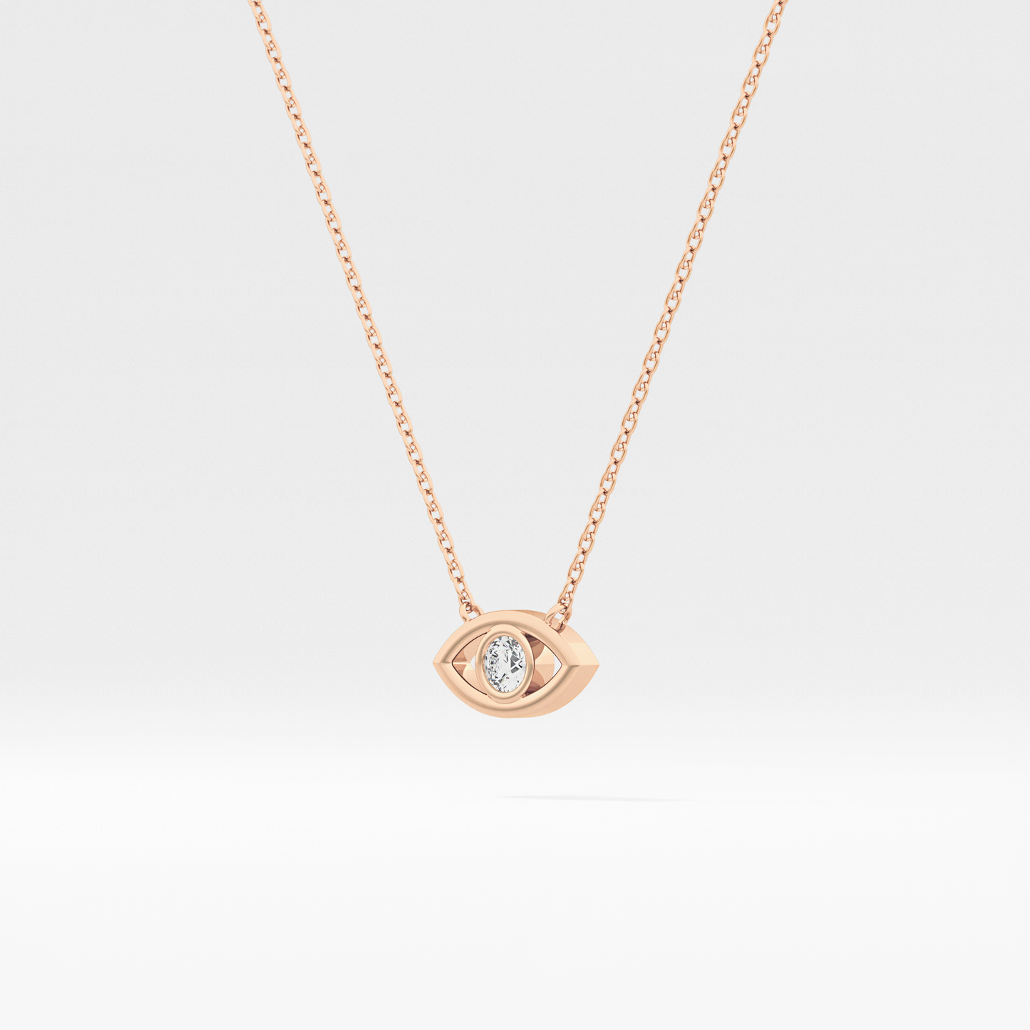 Classic 0.08 TCW Round Evil Eye Style Moissanite Diamond Necklace