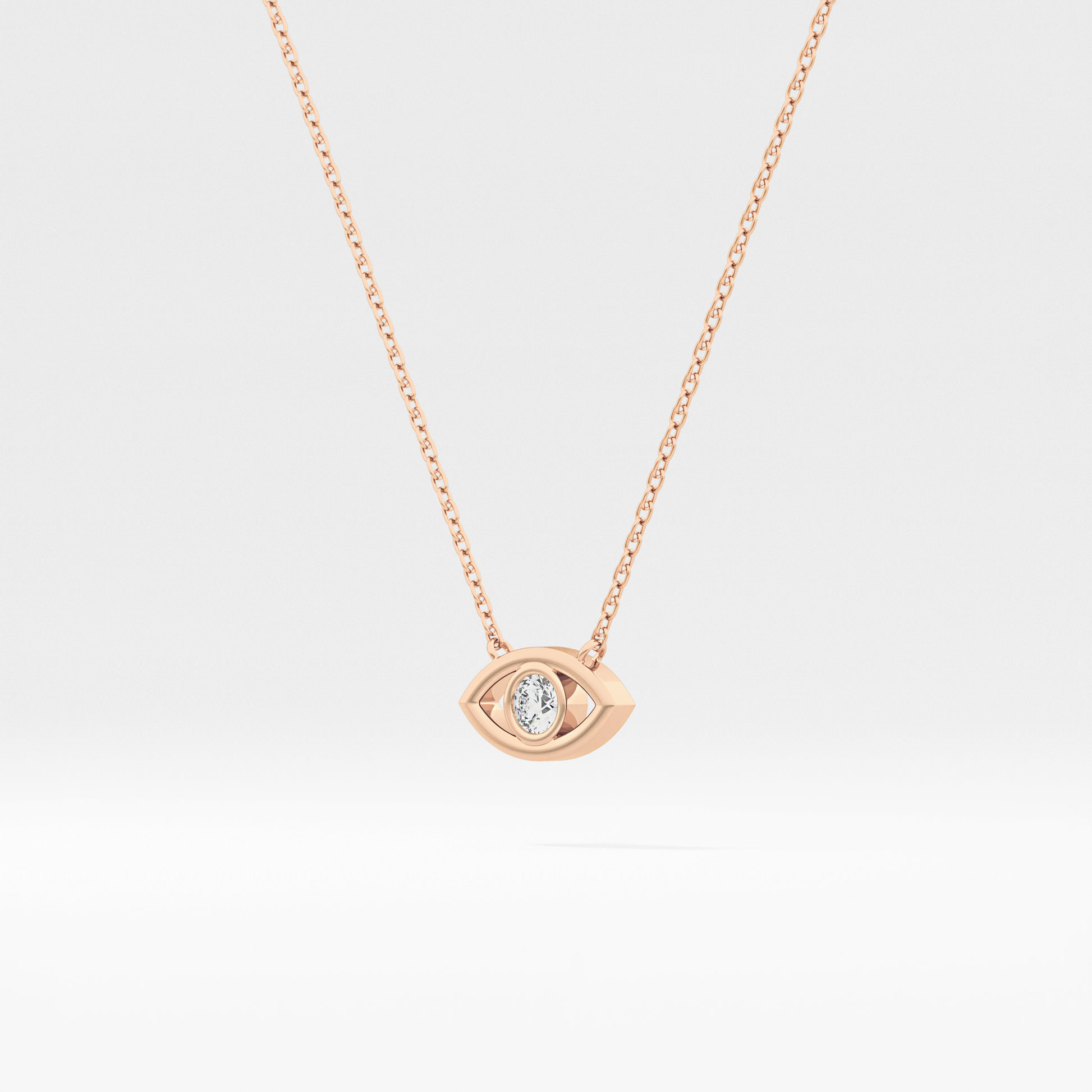 Classic 0.08 TCW Round Evil Eye Style Moissanite Diamond Necklace