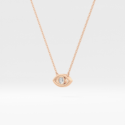 Classic 0.08 TCW Round Evil Eye Style Moissanite Diamond Necklace