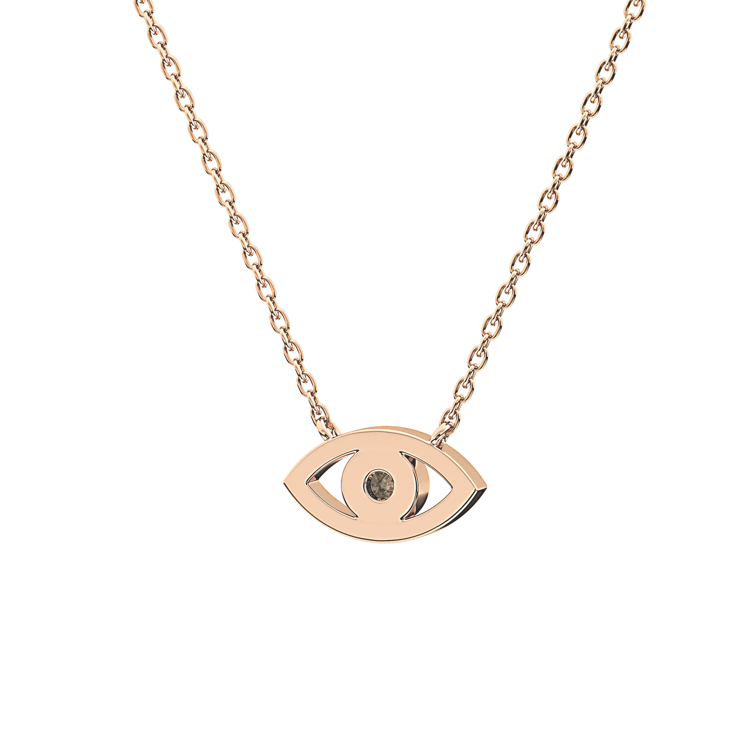 Classic 0.08 TCW Round Evil Eye Style Moissanite Diamond Necklace