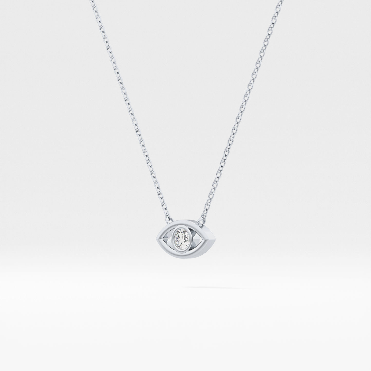 Classic 0.08 TCW Round Evil Eye Style Moissanite Diamond Necklace