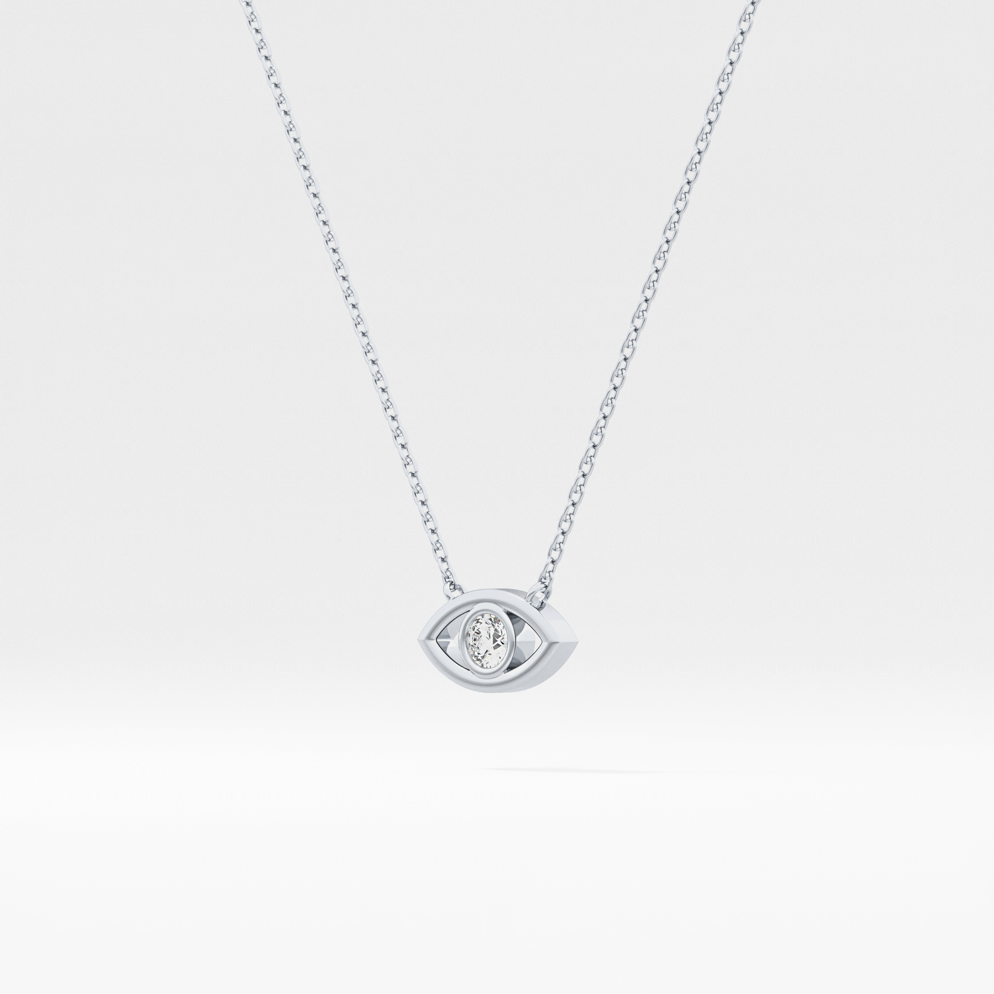 Classic 0.08 TCW Round Evil Eye Style Moissanite Diamond Necklace
