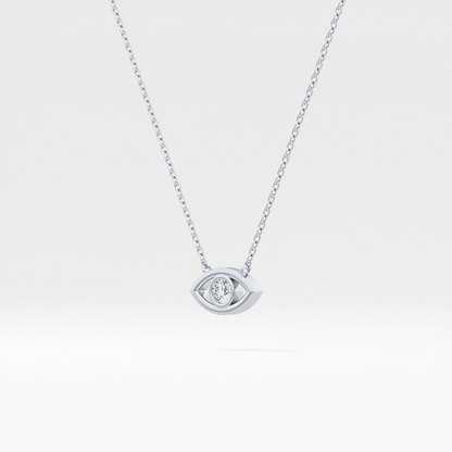 Classic 0.08 TCW Round Evil Eye Style Moissanite Diamond Necklace