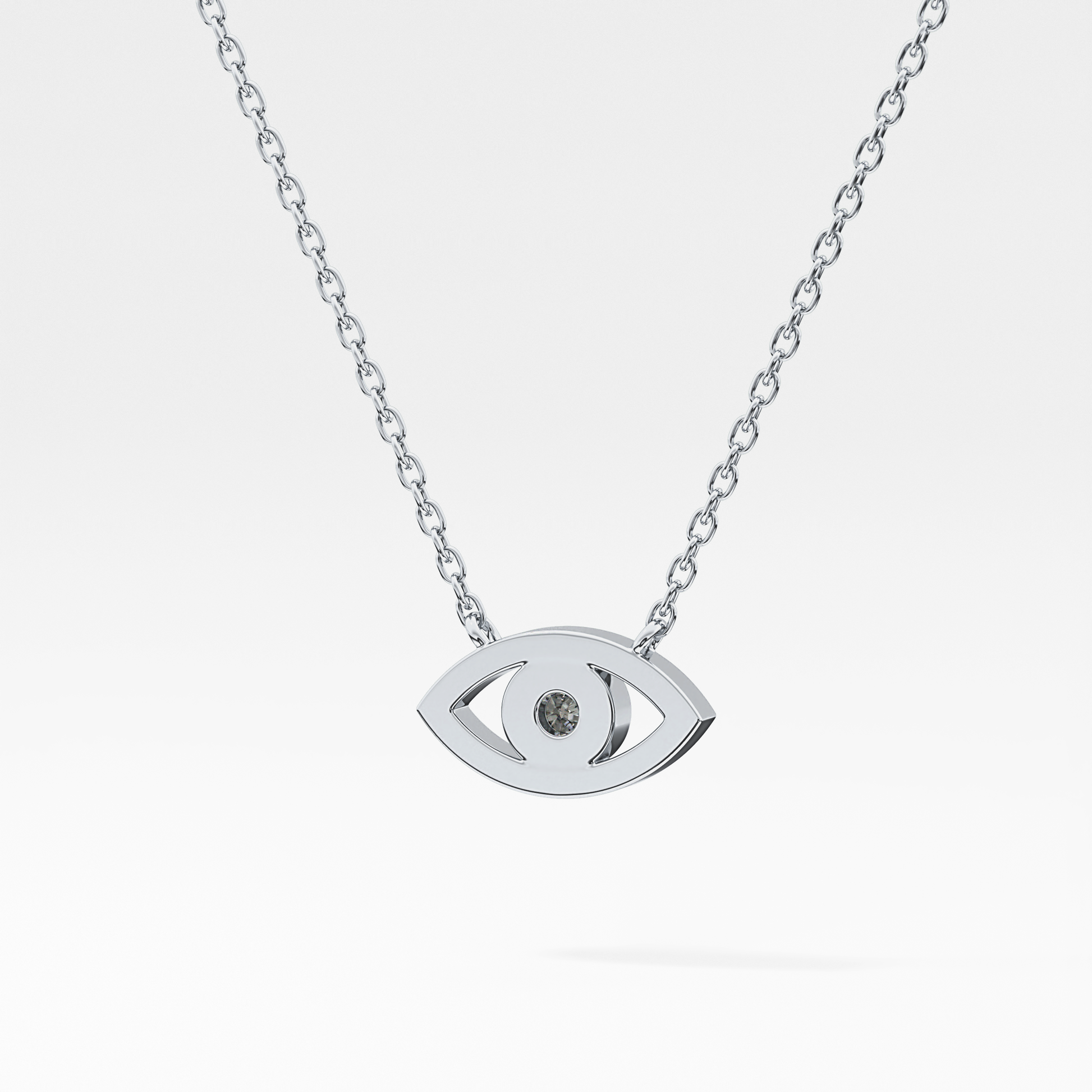 Classic 0.08 TCW Round Evil Eye Style Moissanite Diamond Necklace