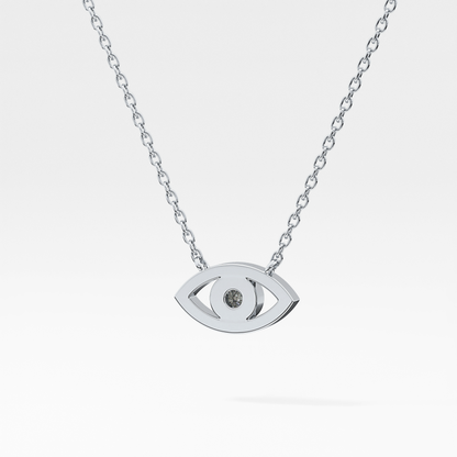 Classic 0.08 TCW Round Evil Eye Style Moissanite Diamond Necklace
