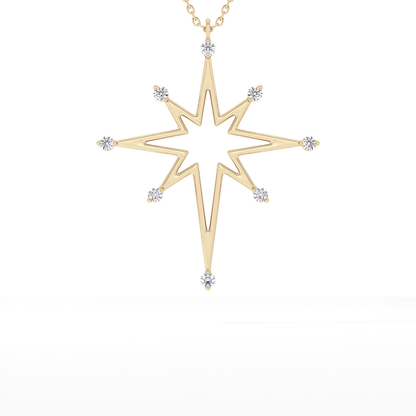 Classic 0.17 TCW Round Star Shaped Moissanite Diamond Necklace