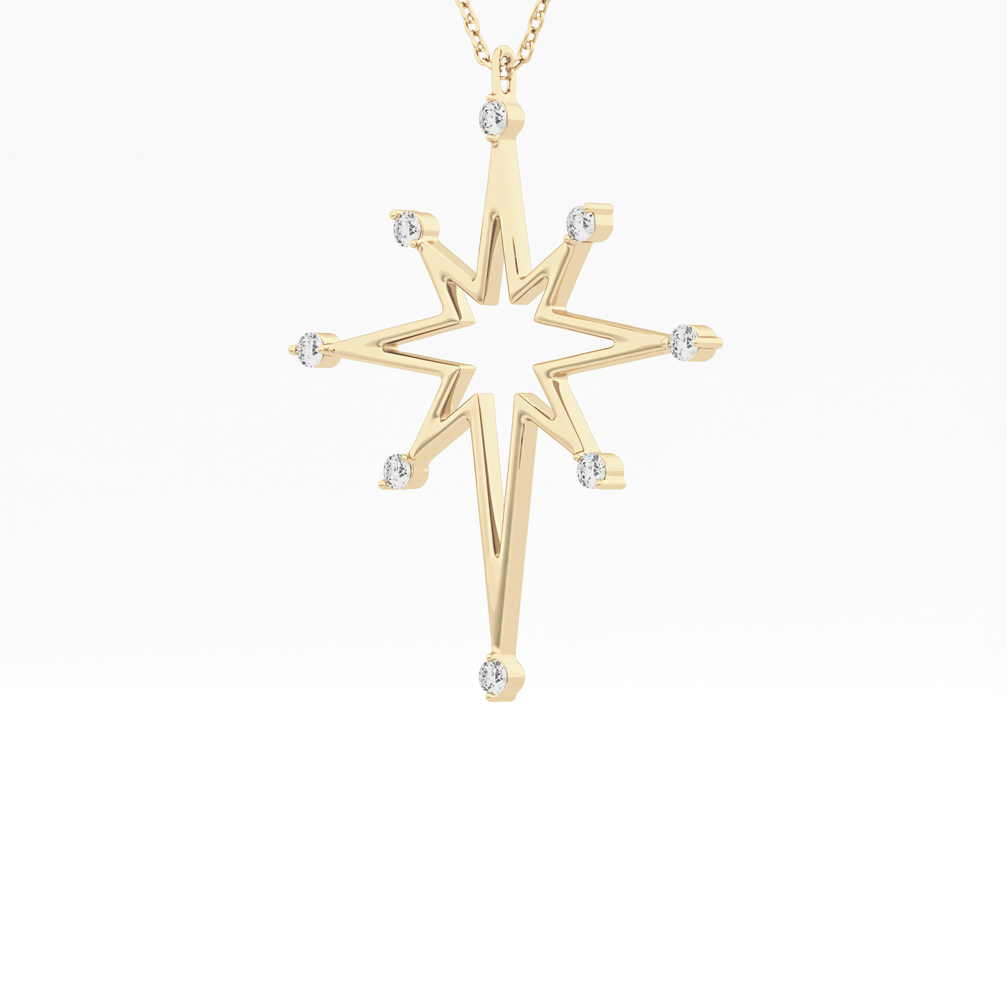 Classic 0.17 TCW Round Star Shaped Moissanite Diamond Necklace