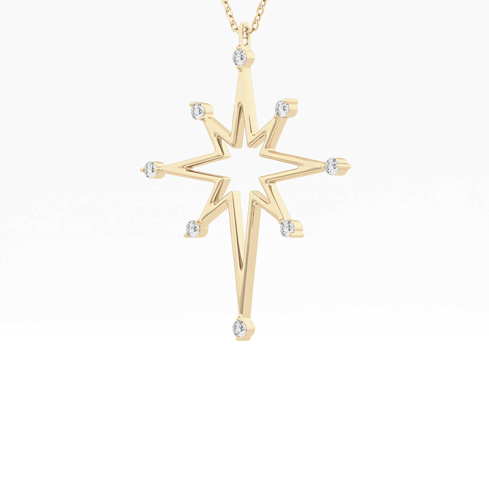 Classic 0.17 TCW Round Star Shaped Moissanite Diamond Necklace