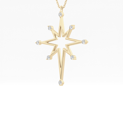 Classic 0.17 TCW Round Star Shaped Moissanite Diamond Necklace