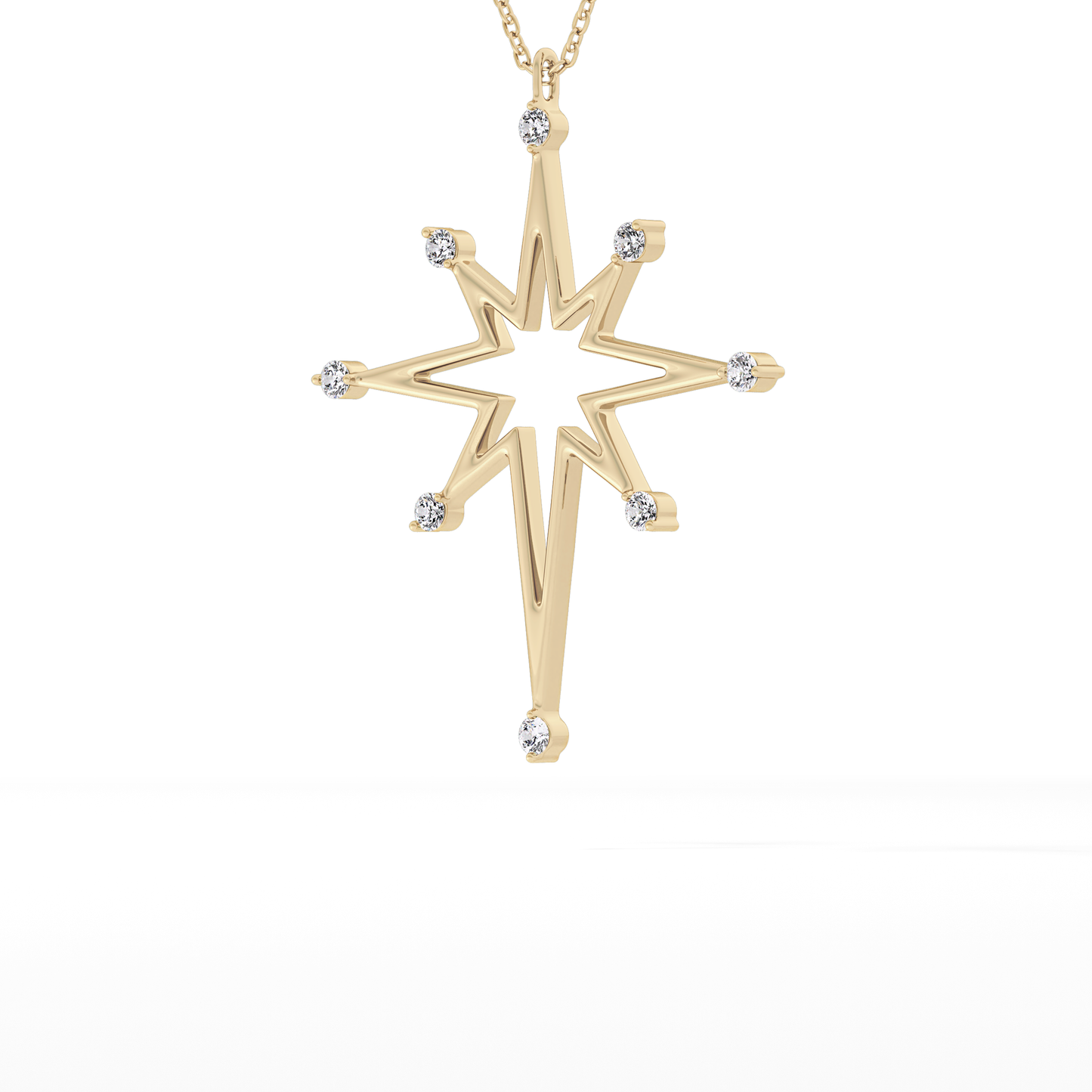 Classic 0.17 TCW Round Star Shaped Moissanite Diamond Necklace