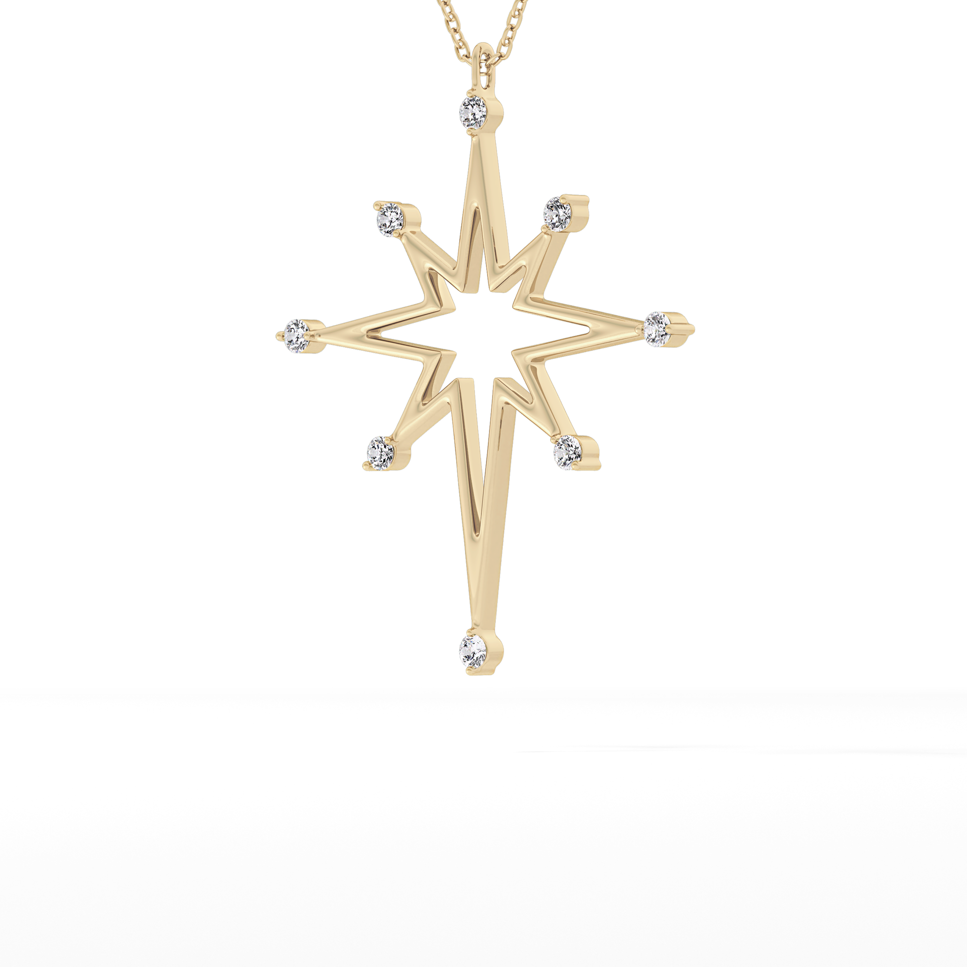Classic 0.17 TCW Round Star Shaped Moissanite Diamond Necklace