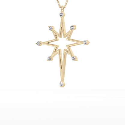 Classic 0.17 TCW Round Star Shaped Moissanite Diamond Necklace