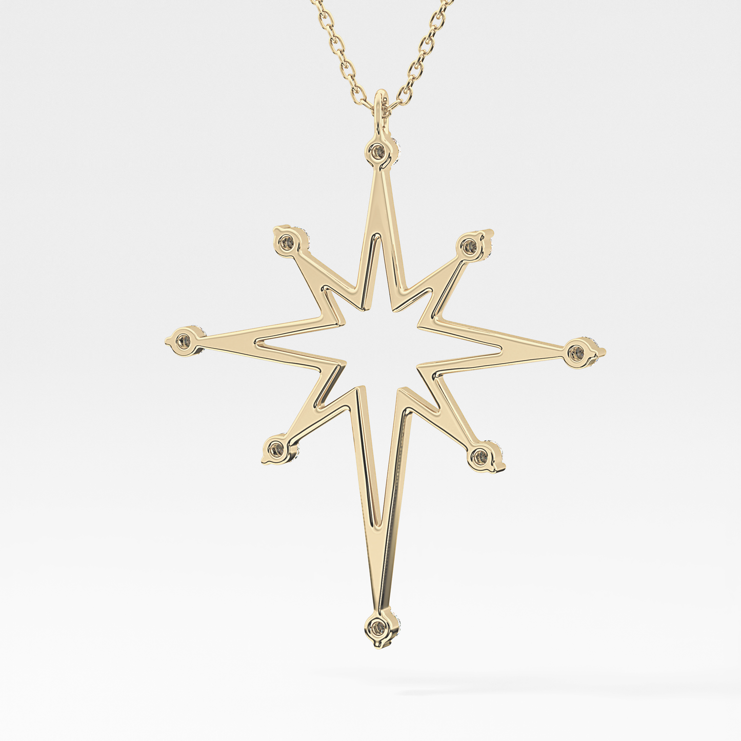 Classic 0.17 TCW Round Star Shaped Moissanite Diamond Necklace