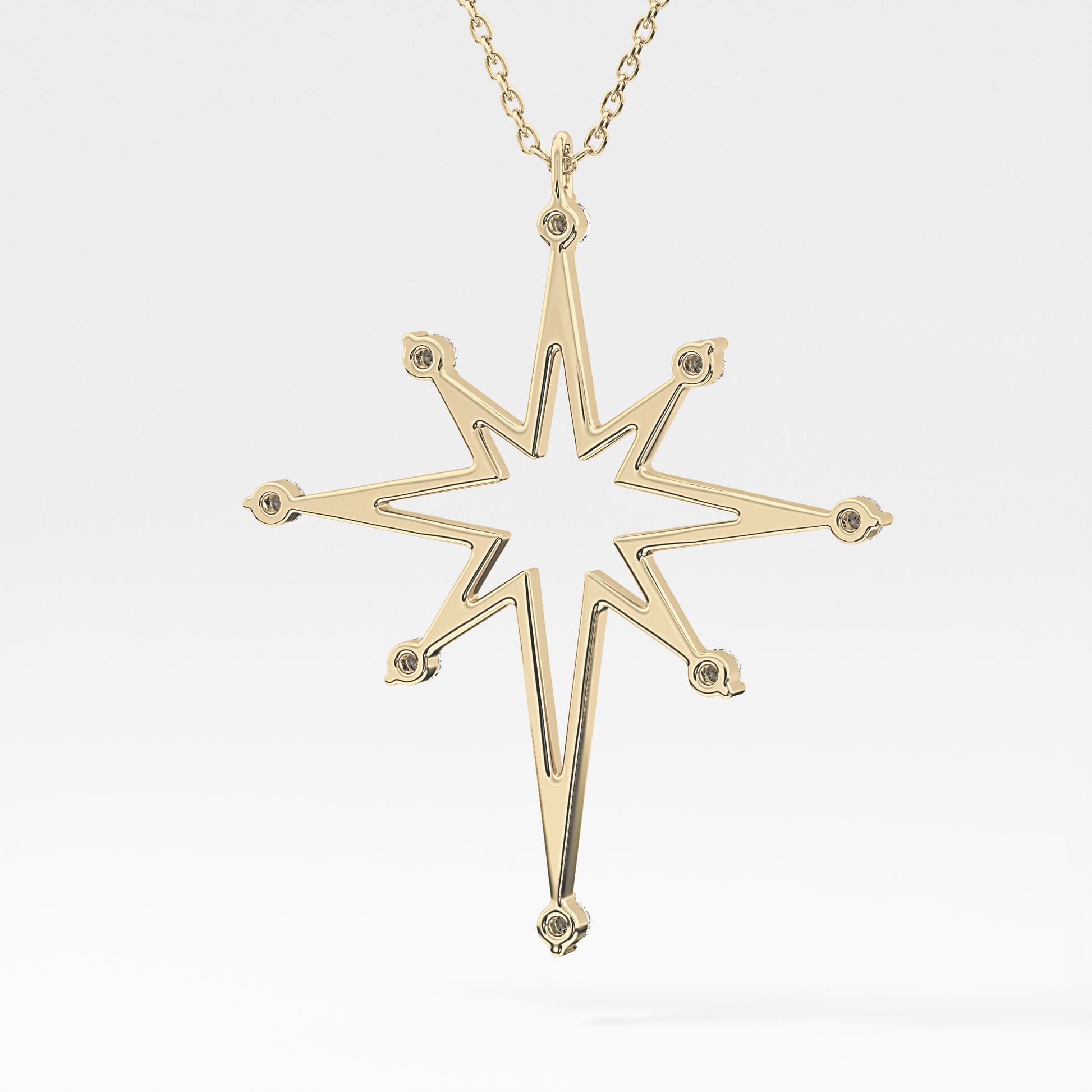 Classic 0.17 TCW Round Star Shaped Moissanite Diamond Necklace