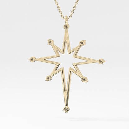 Classic 0.17 TCW Round Star Shaped Moissanite Diamond Necklace