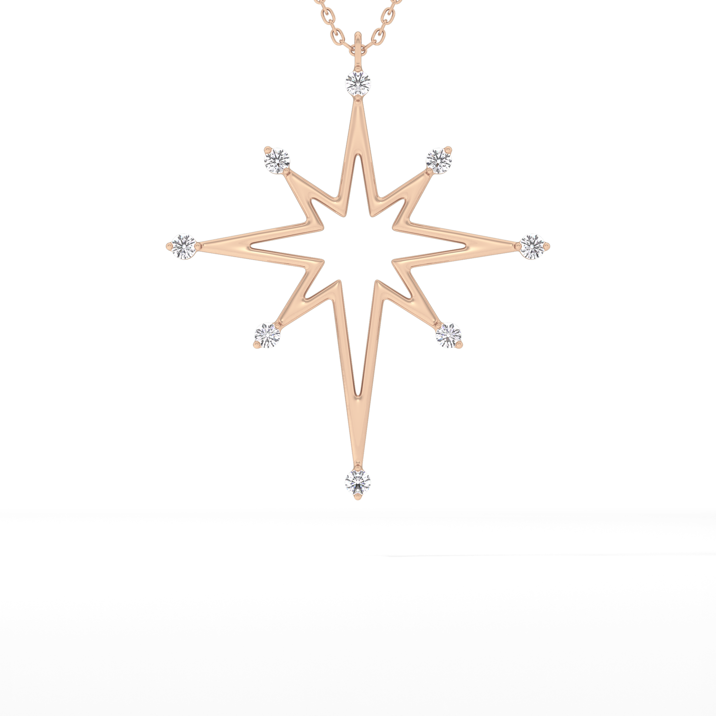 Classic 0.17 TCW Round Star Shaped Moissanite Diamond Necklace