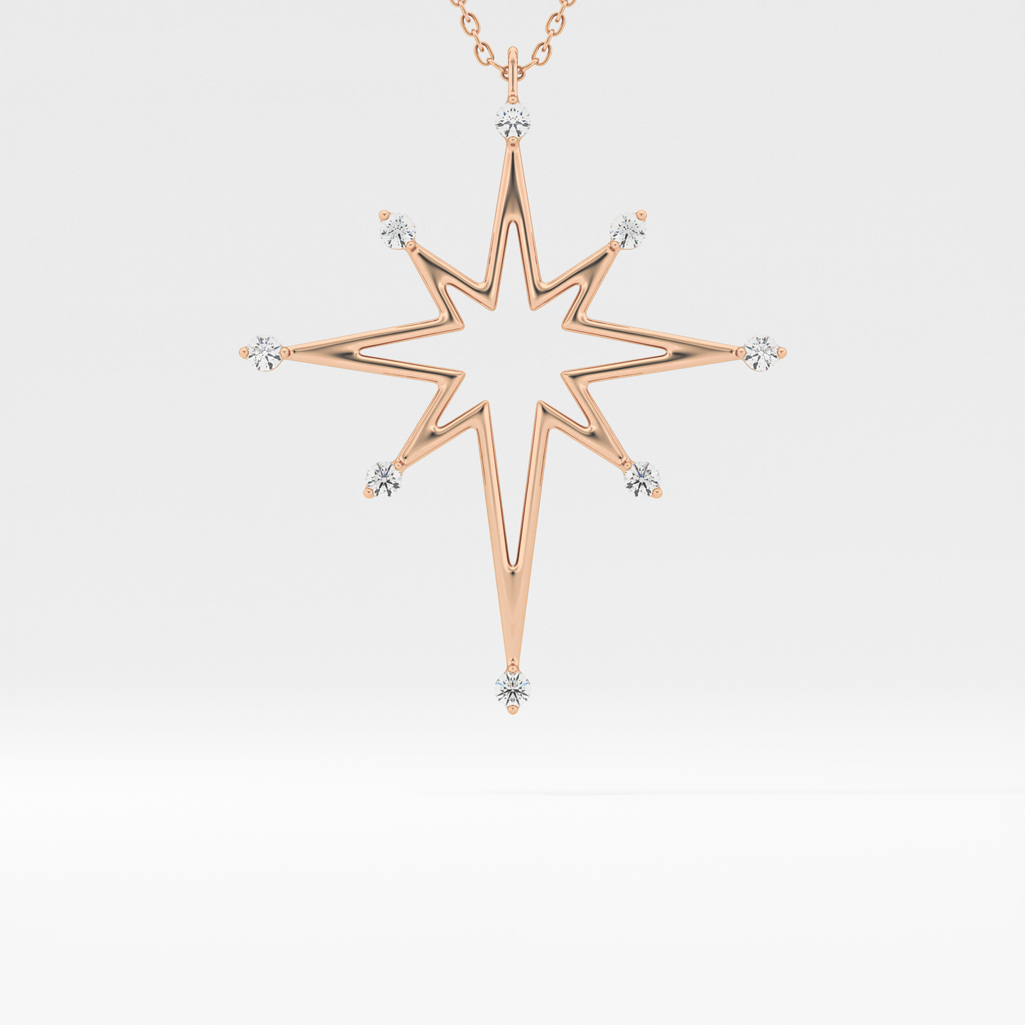 Classic 0.17 TCW Round Star Shaped Moissanite Diamond Necklace
