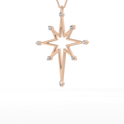 Classic 0.17 TCW Round Star Shaped Moissanite Diamond Necklace