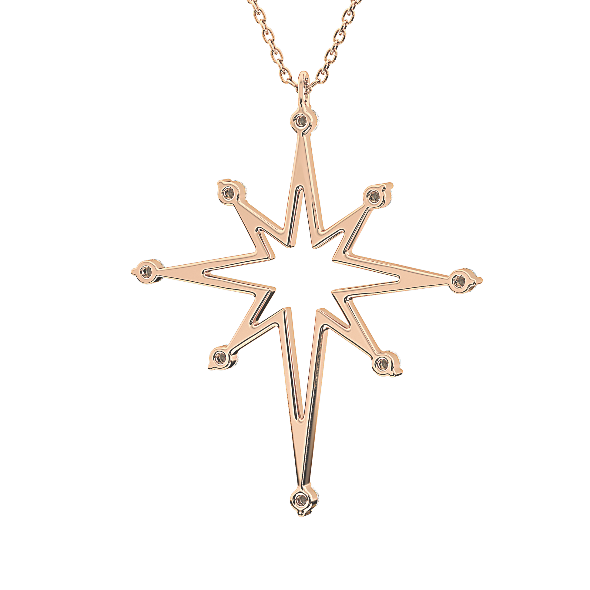Classic 0.17 TCW Round Star Shaped Moissanite Diamond Necklace