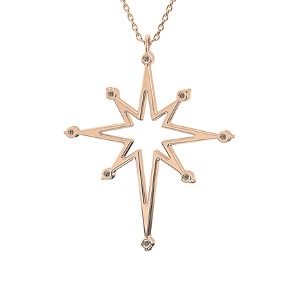 Classic 0.17 TCW Round Star Shaped Moissanite Diamond Necklace