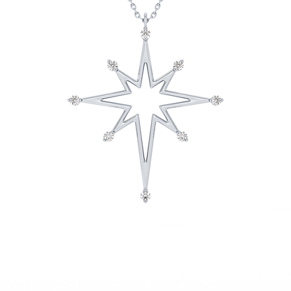 Classic 0.17 TCW Round Star Shaped Moissanite Diamond Necklace