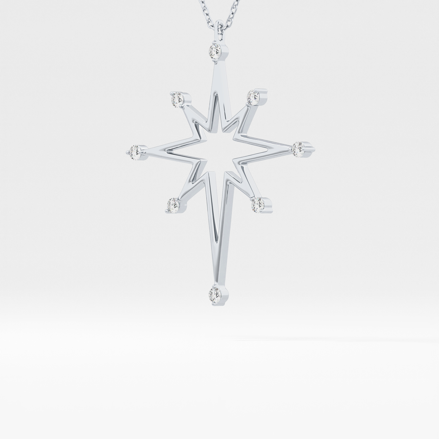 Classic 0.17 TCW Round Star Shaped Moissanite Diamond Necklace