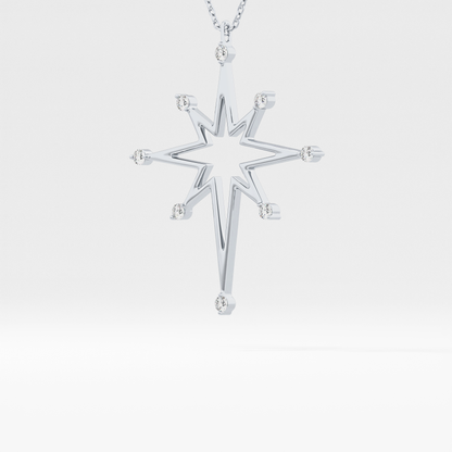 Classic 0.17 TCW Round Star Shaped Moissanite Diamond Necklace