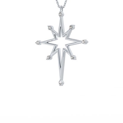 Classic 0.17 TCW Round Star Shaped Moissanite Diamond Necklace