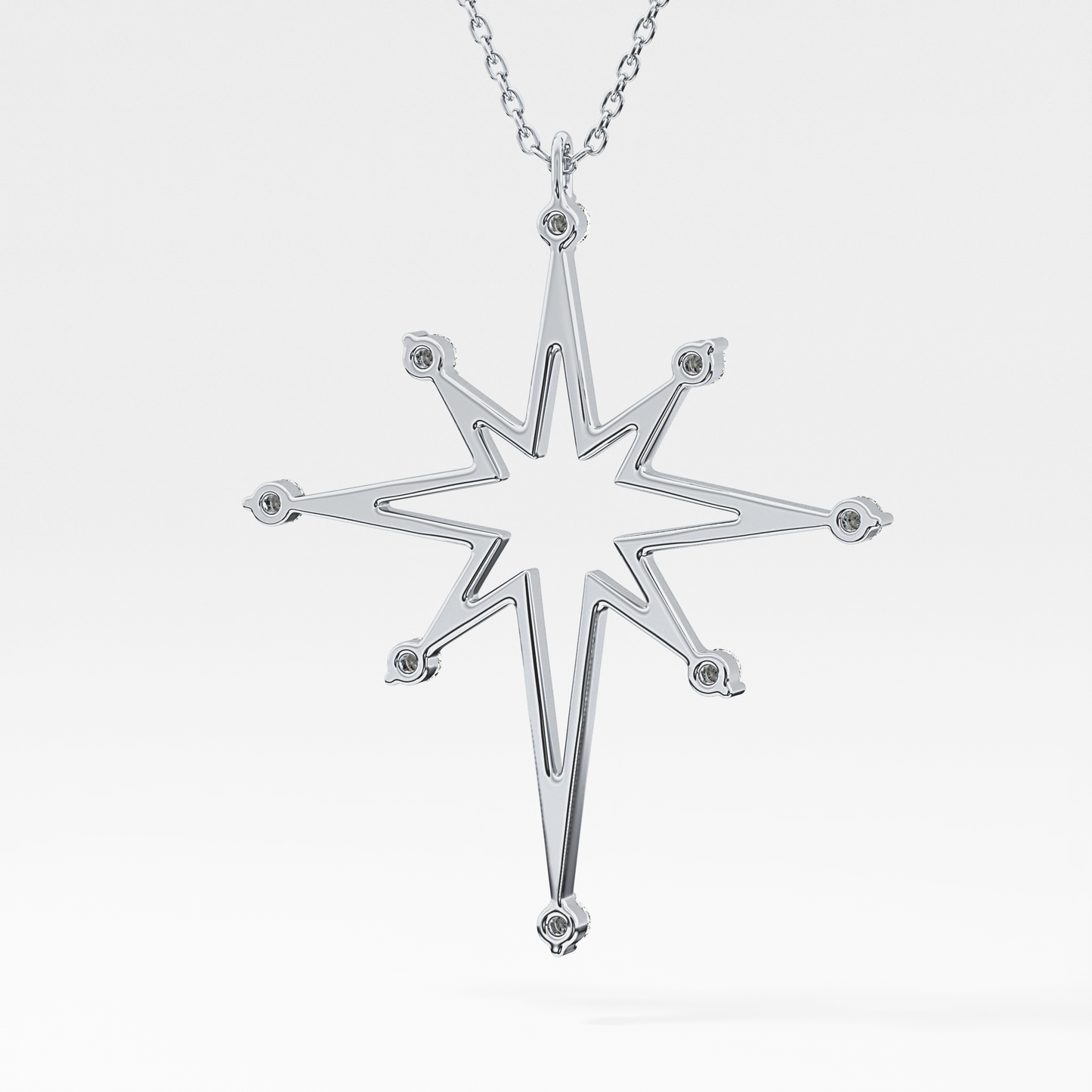 Classic 0.17 TCW Round Star Shaped Moissanite Diamond Necklace
