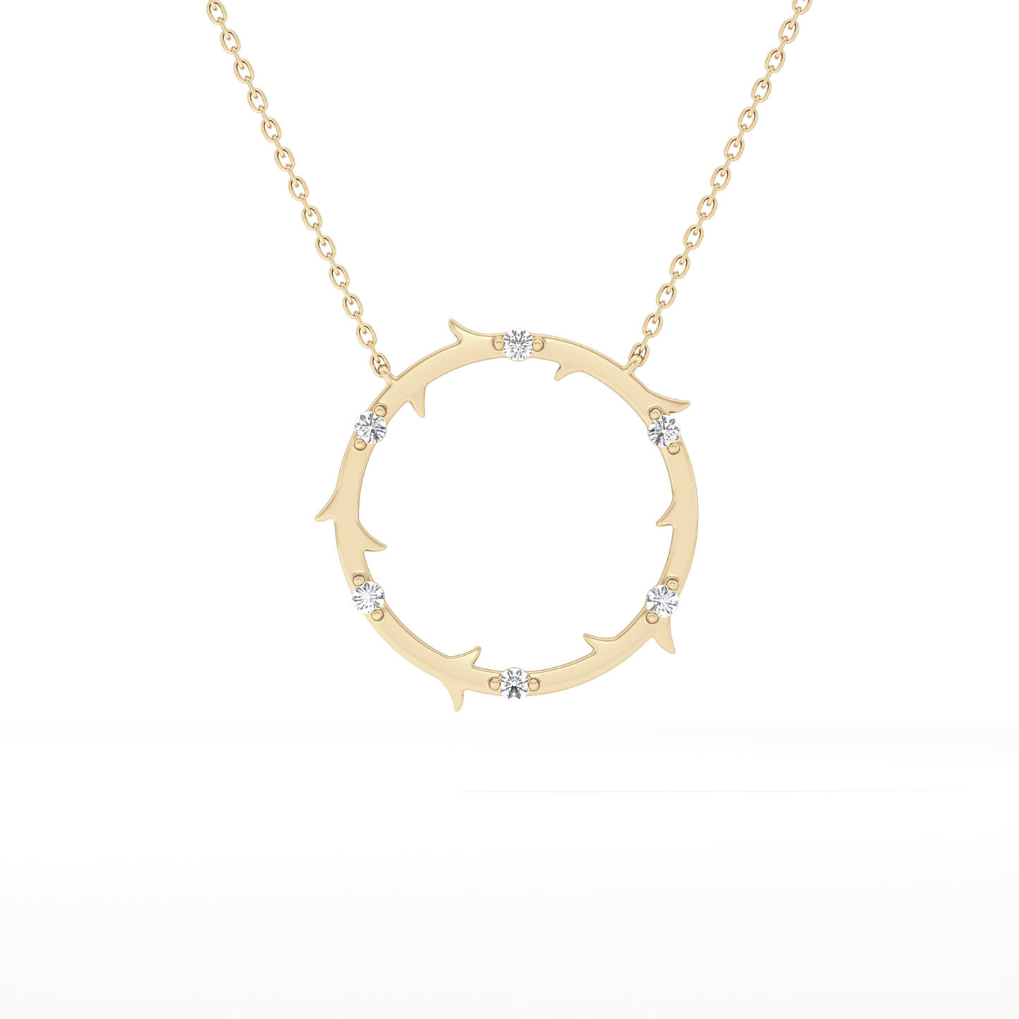 Classic 0.09 TCW Round Moissanite Diamond Necklace