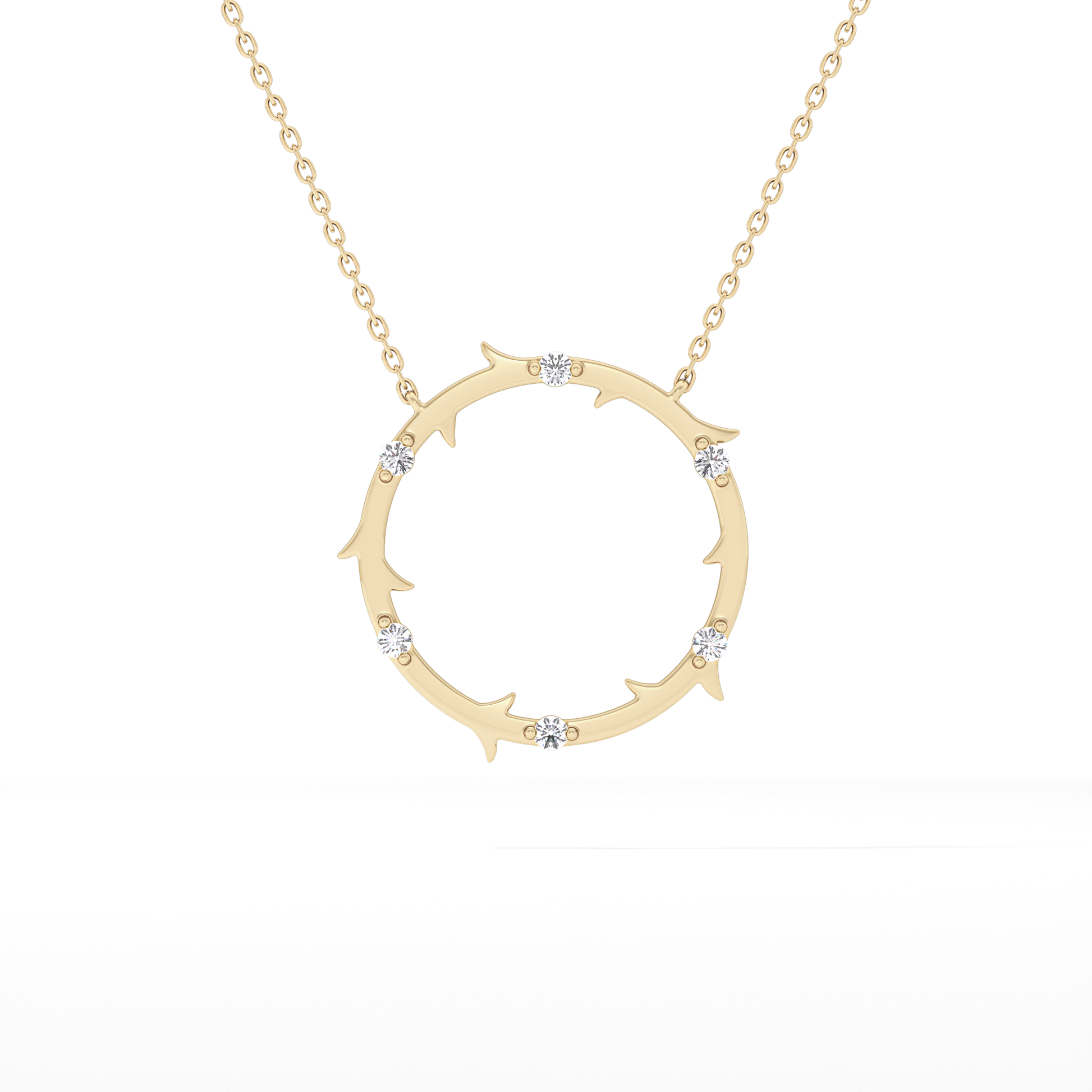 Classic 0.09 TCW Round Moissanite Diamond Necklace